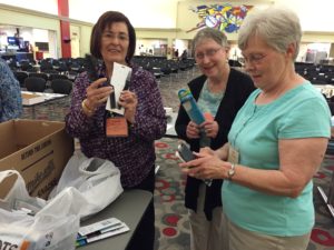 Loading our combs into the hygiene kits was our mission project this year. The Conference was able to fill 520 kits with hygienic items.